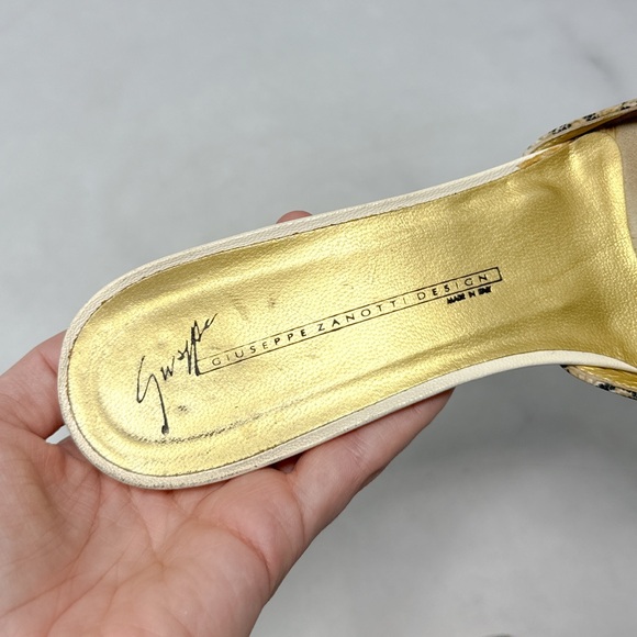 Giuseppe Zanotti Vicini Vintage 90s Y2K Pointed Toe Kitten Heel Mule Pumps 38 - Picture 8 of 13